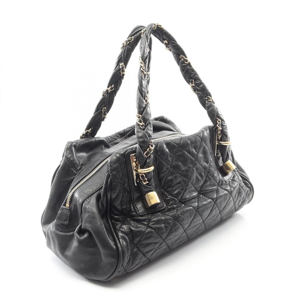 Chanel Matelassé Tote Bag Handbag, Lambskin Leather, Women's, Black - Picture 2 of 10